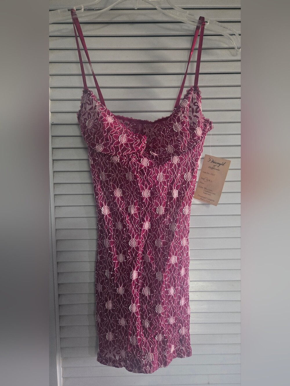 Dreamgirl Of California Magenta Slip Dress/ Chemise. Sexy!  New With Tags! Sz Sm